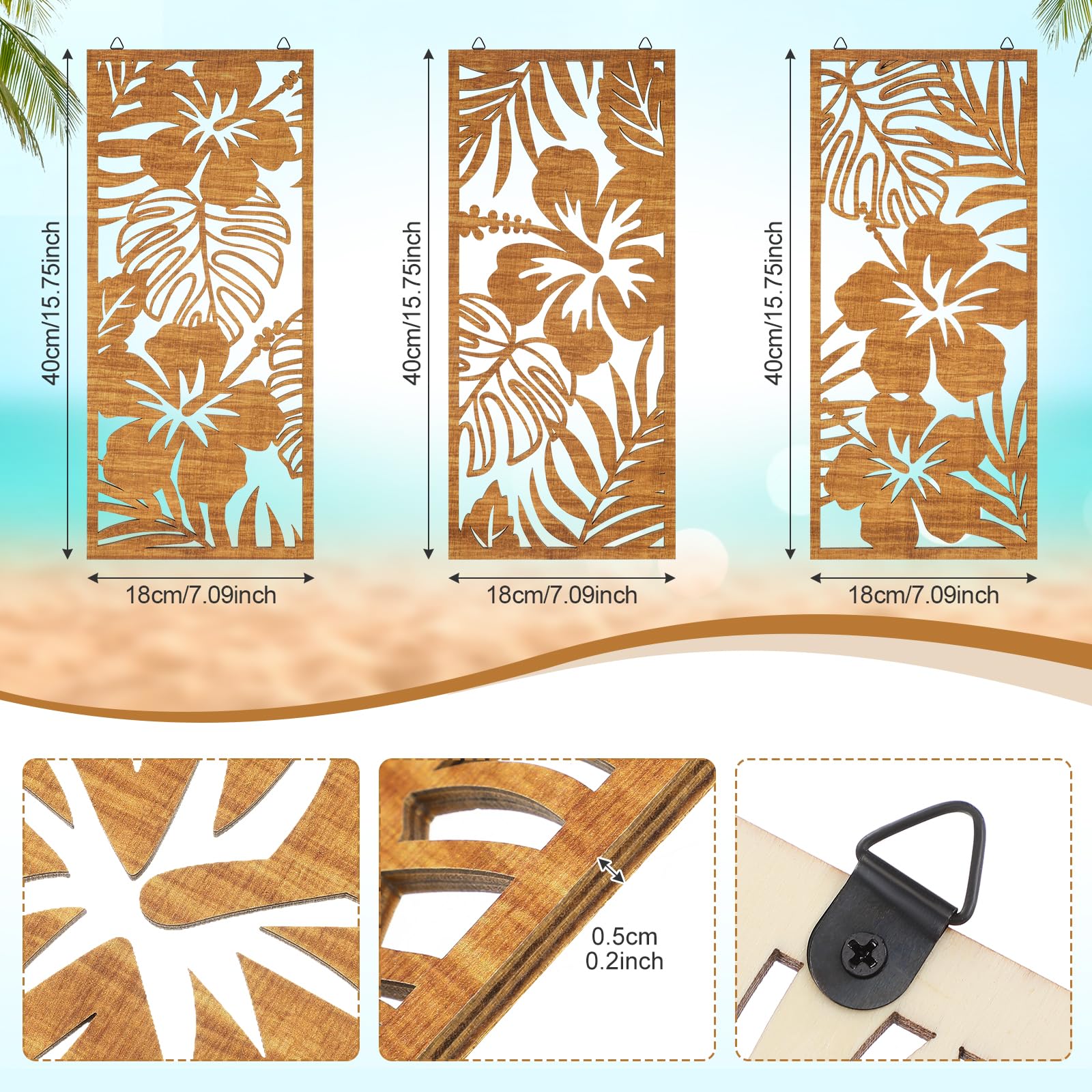 Threehoney monstera leaf wall art with 3d hollow design adds depth