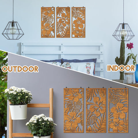 Threehoney wooden wall plaques with built-in hooks for easy hanging