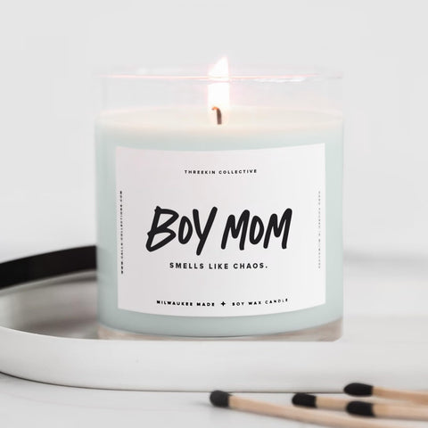 ThreeKin driftwood candle jar for cozy spaces and mom life unwind.