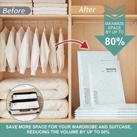 Thundereal travel vacuum bags combo-2 large-3 medium-3 small; versatile wardrobe set