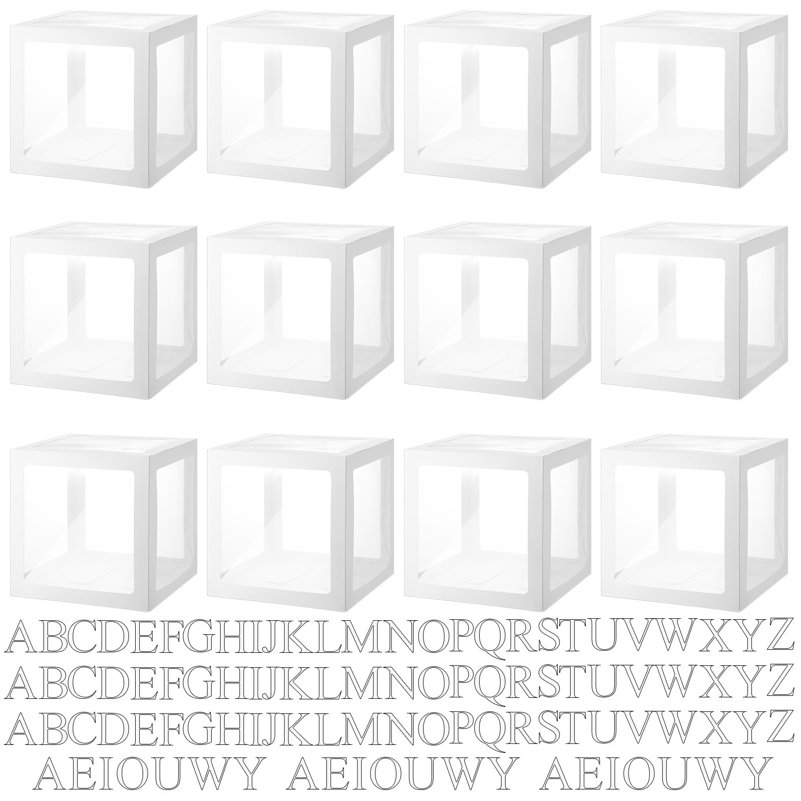 Thyle 12-pcs clear balloon boxes for elegant party backdrops.