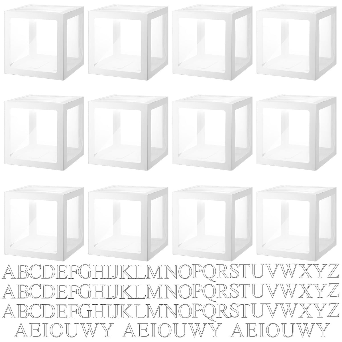 Thyle 12-pcs clear balloon boxes for elegant party backdrops.