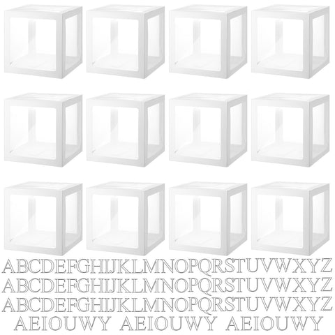 Thyle 12-pcs clear balloon boxes for elegant party backdrops.