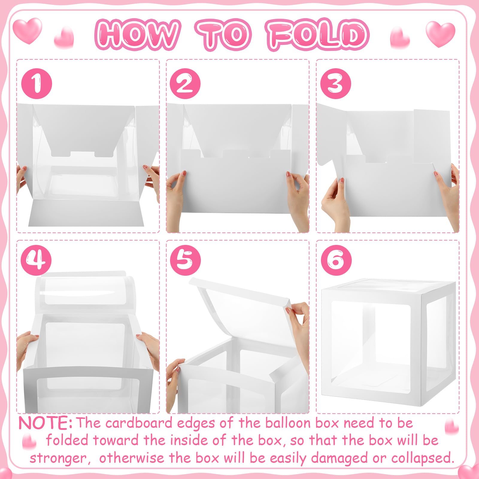 Thyle balloon boxes feature folded edges for extra strength.