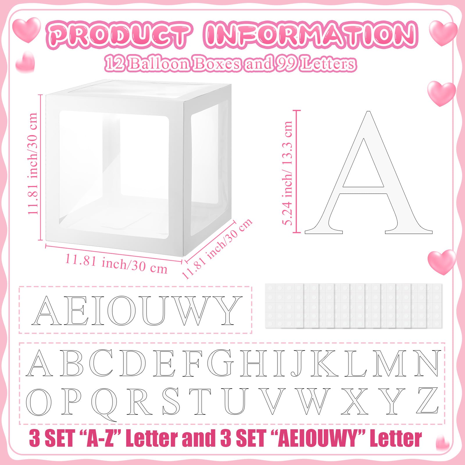 Thyle 99-letter set on boxes provides customizable messaging.