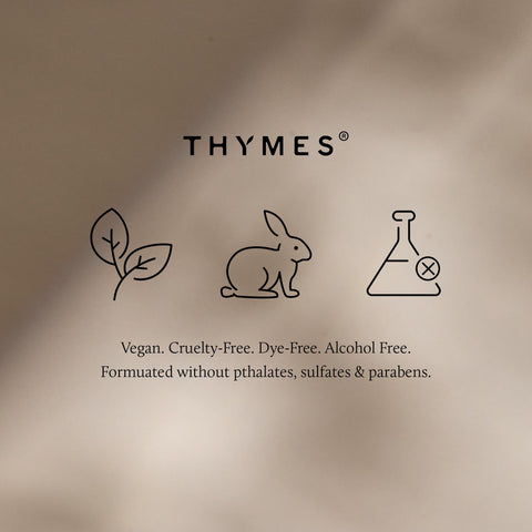 Thymes Hours Edit packaging emphasizes vegan, cruelty-free fragrance for conscious homes