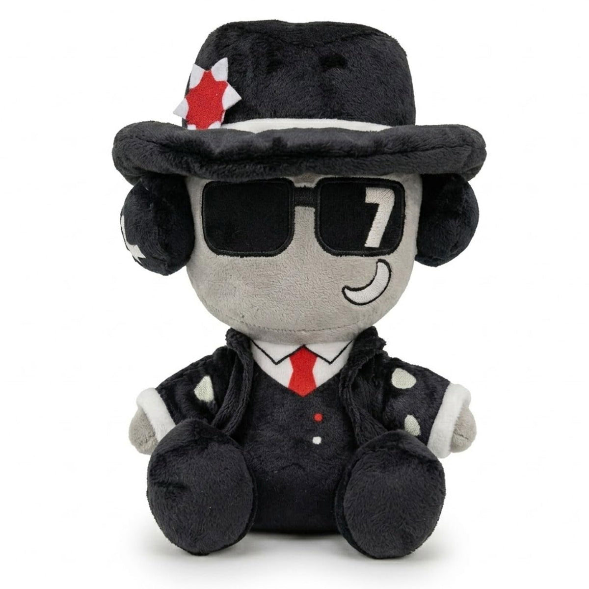 Thyubi Chance Plush with fedora and sunglasses, ideal desk decor and collector’s display.