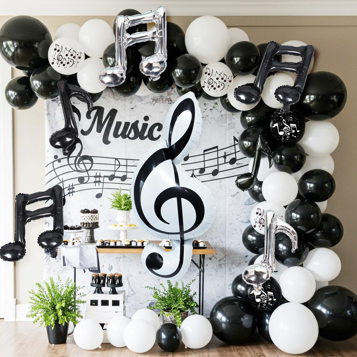 TiAaihion 45 inch musical note balloon centerpiece for bold party decor