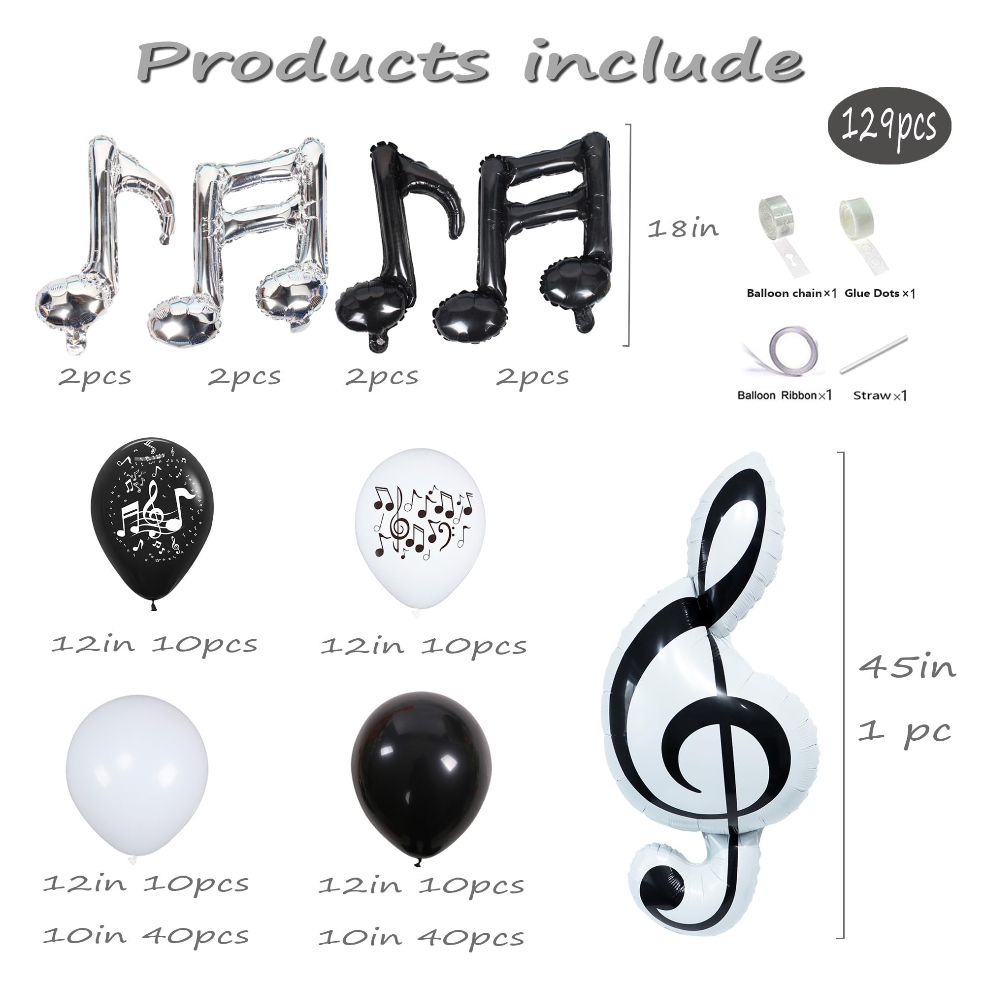 TiAaihion silver eighth-note balloon 18 inch adds shimmer to events