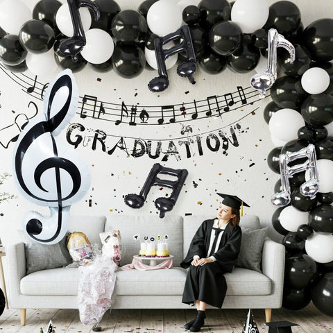 TiAaihion silver sixteenth-note balloon 18 inch dynamic decor