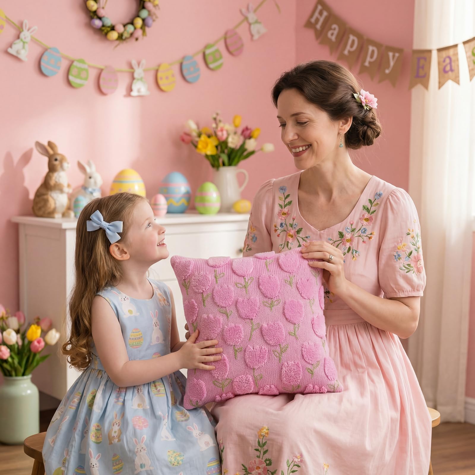 Tiamon fluffy faux fur Easter cover offers cozy, inviting touch.