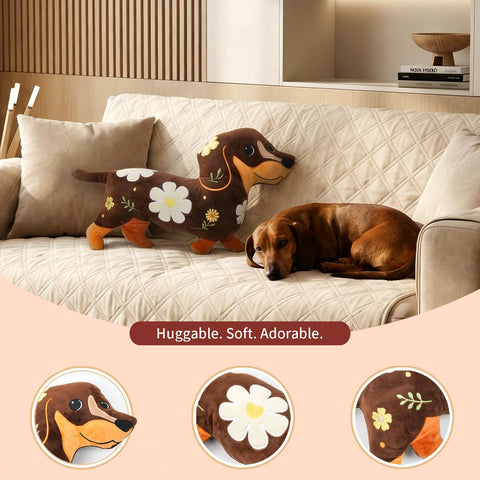 Tian Zhun floral dachshund pillow design adds charm to living space