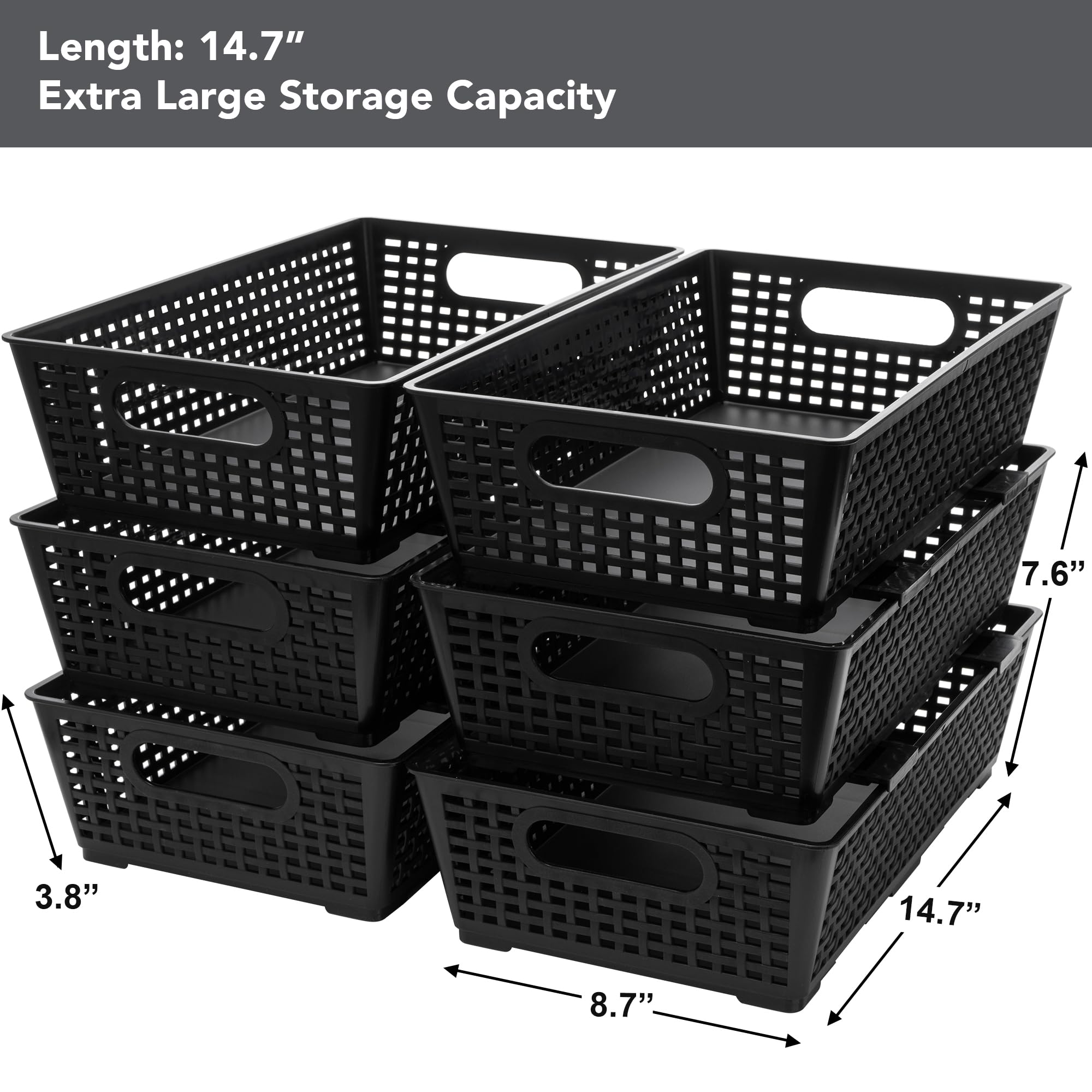 Tiawudi stackable basket in pantry promotes organized snacks.