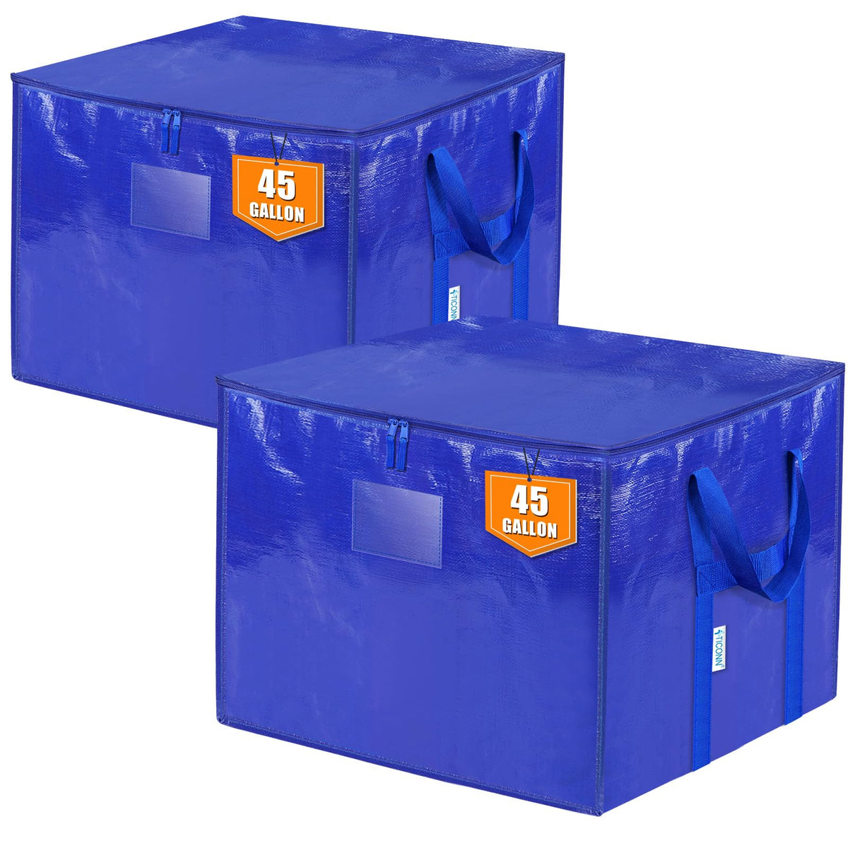 TICONN 2-pack extra large moving bags with open top for quick packing and unloading.