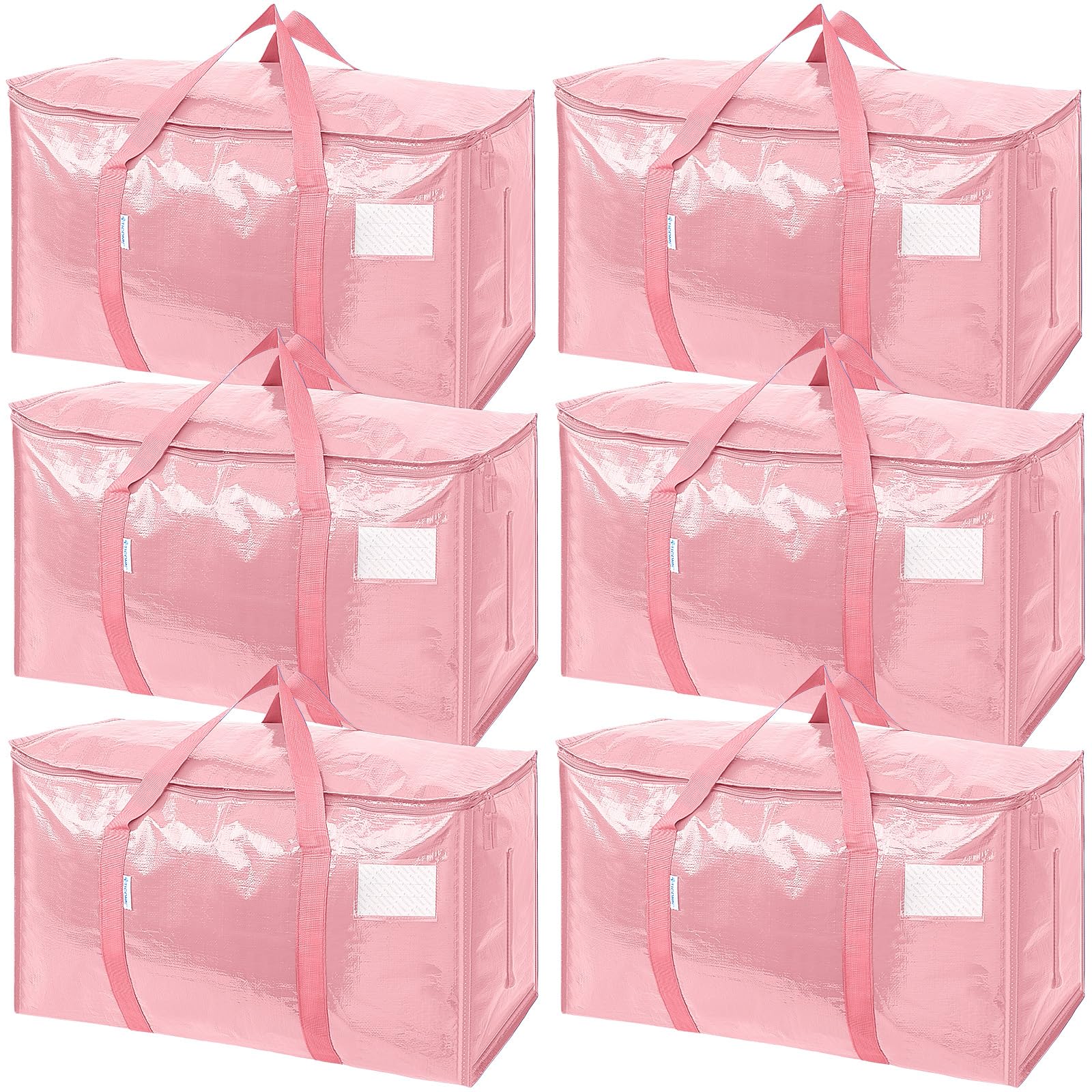 TICONN 6-pack extra-large moving bags coral for versatile relocation storage.