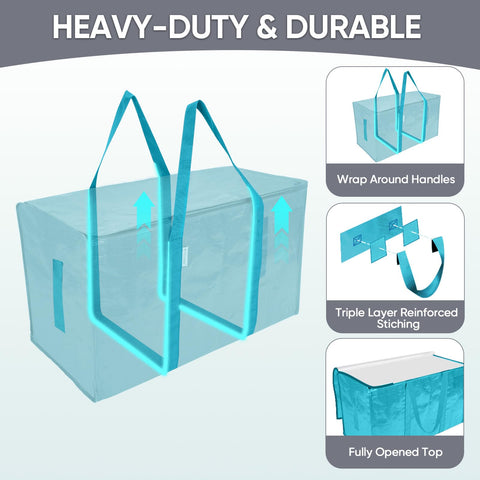 TICONN aqua bags folded flat for space-saving storage.