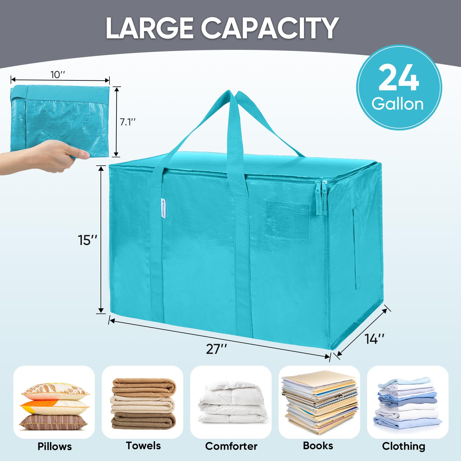 TICONN water-resistant fabric protects contents during transit.