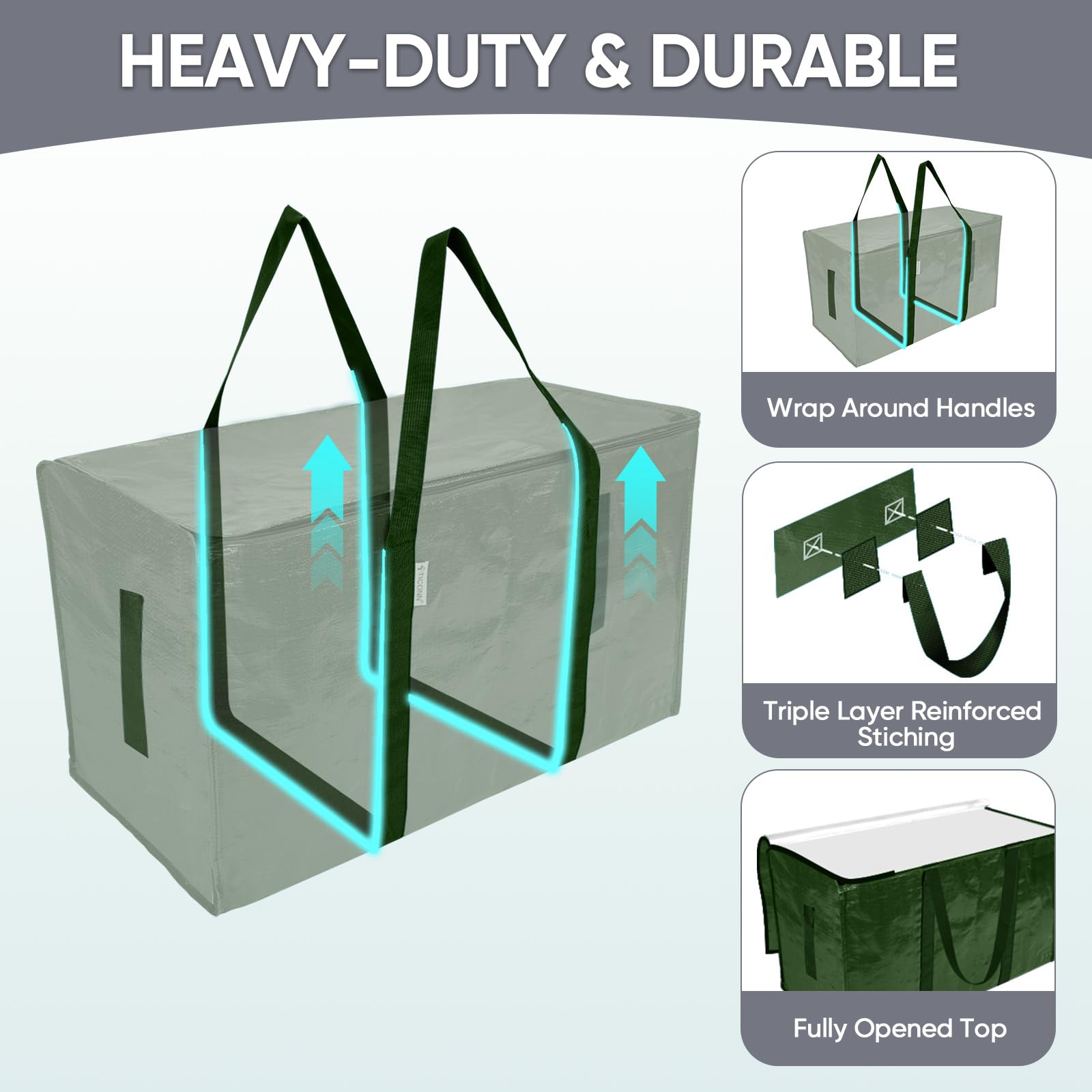 TICONN 6-pack featuring wide reinforced carrying handles for heavy items.