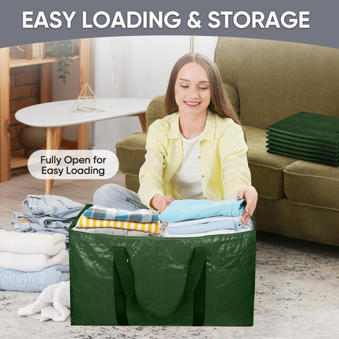 Zippers on TICONN moving bags securely seal for repeated use.