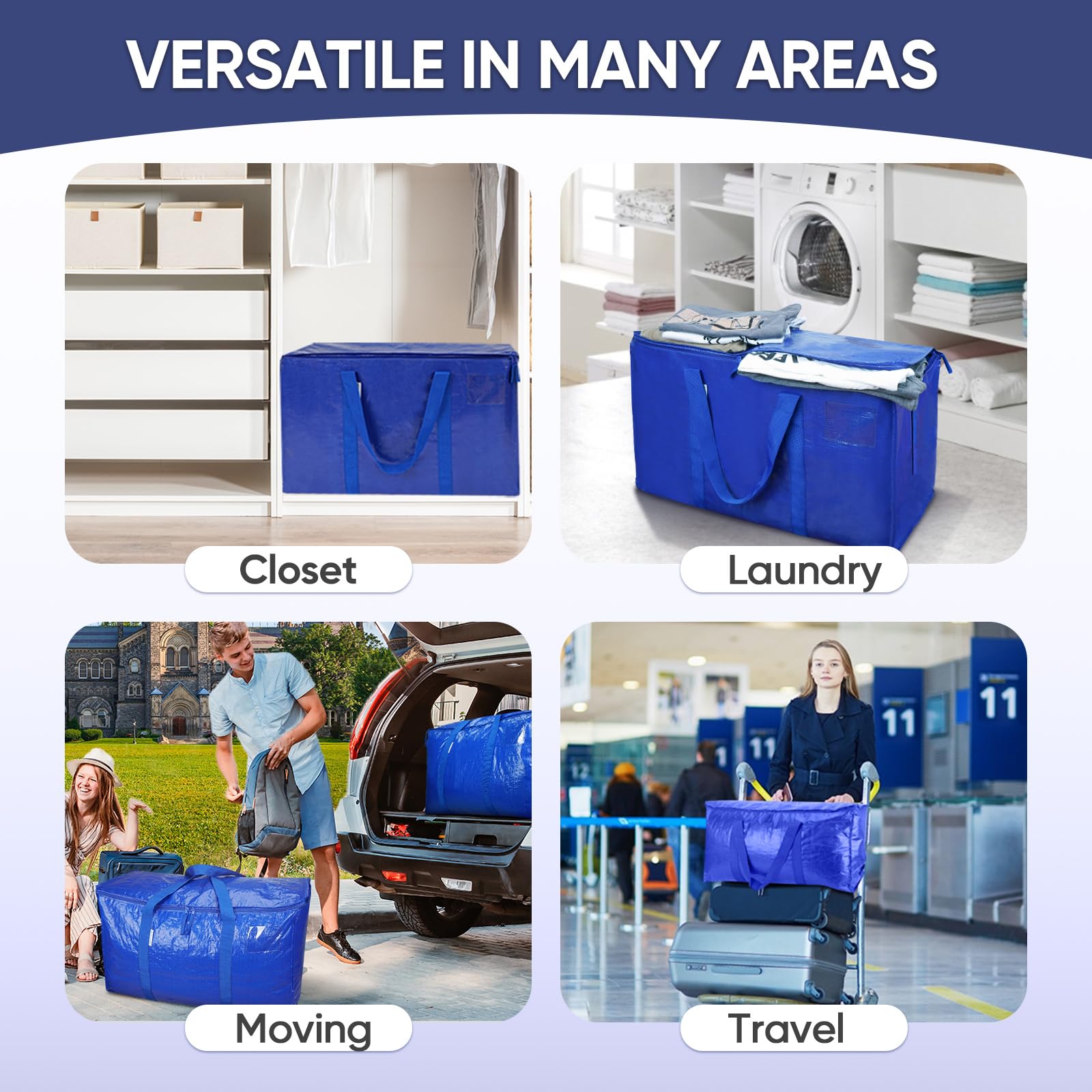 TICONN blue moving bags ideal for bulky items and overflow storage