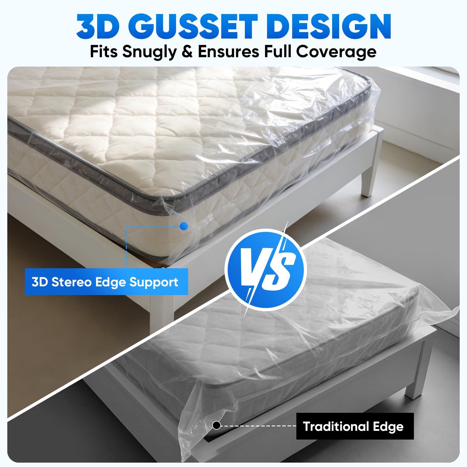 TICONN 1.5mil storage bag ready for short-term mattress storage