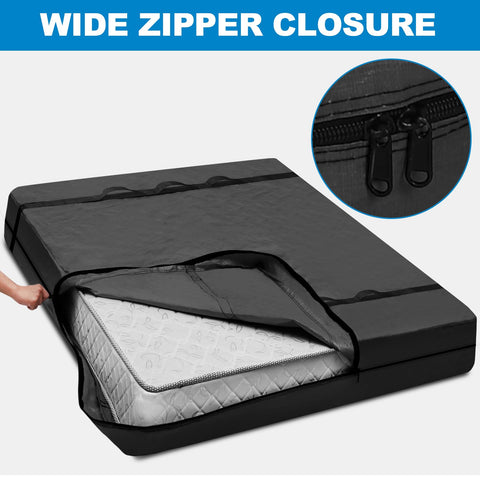 TICONN mattress bags adjustable buckle straps reduce wind noise.