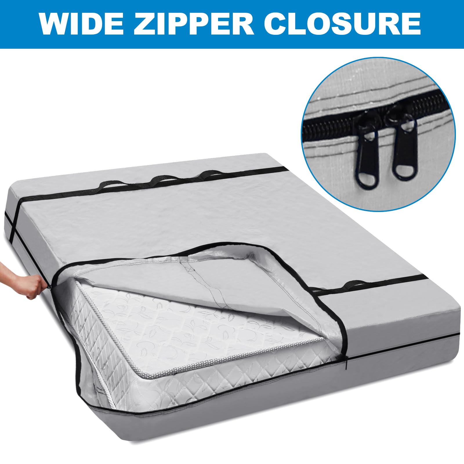 TICONN heavy-duty tarpaulin protection keeps dust and moisture away.