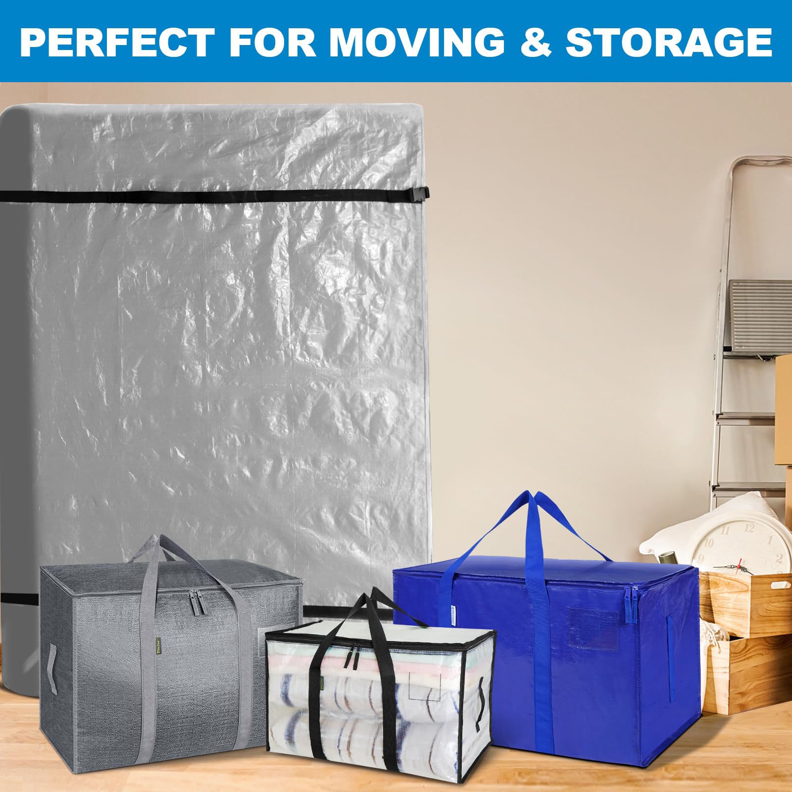 TICONN storage solution keeps mattresses protected in closets or basements.