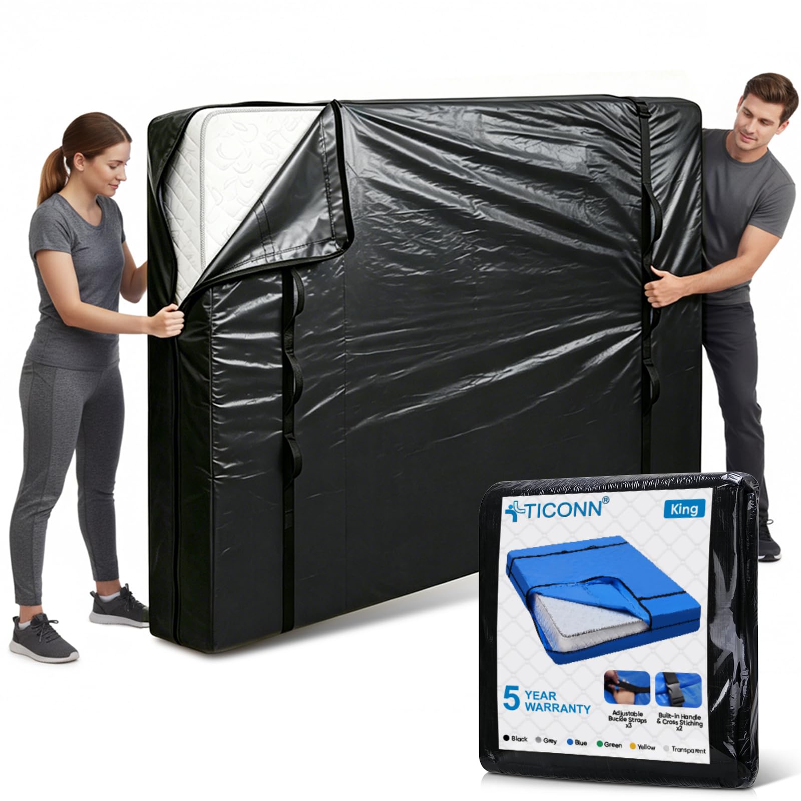 TICONN mattress bags move king cover with handles for easy transport.