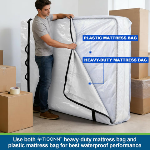 TICONN reusable mattress bag emphasizes sustainability and long-term use.