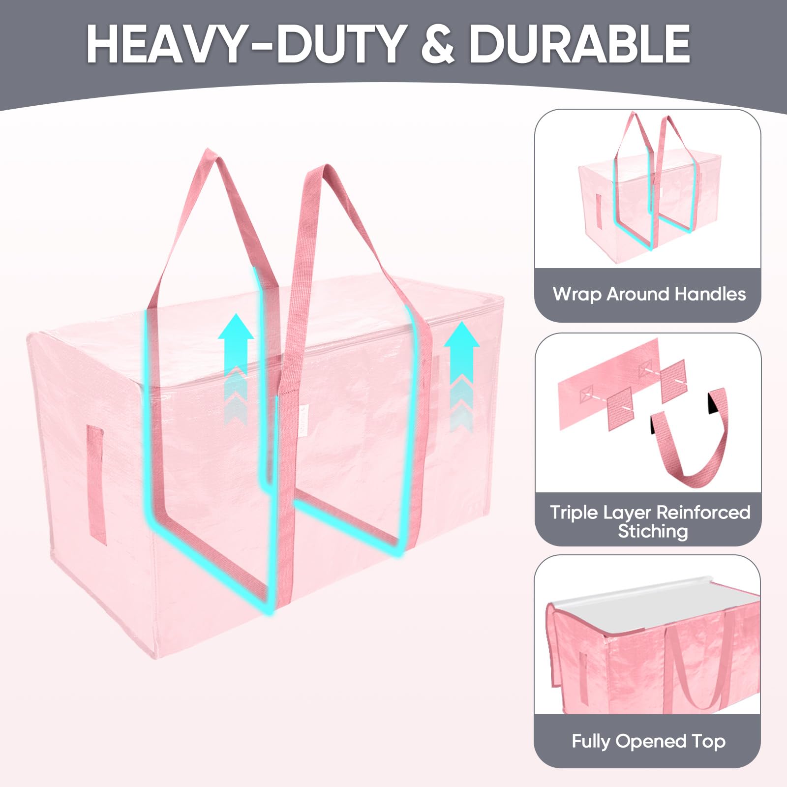 TICONN wide wraparound carrying handles support heavy-duty transport.