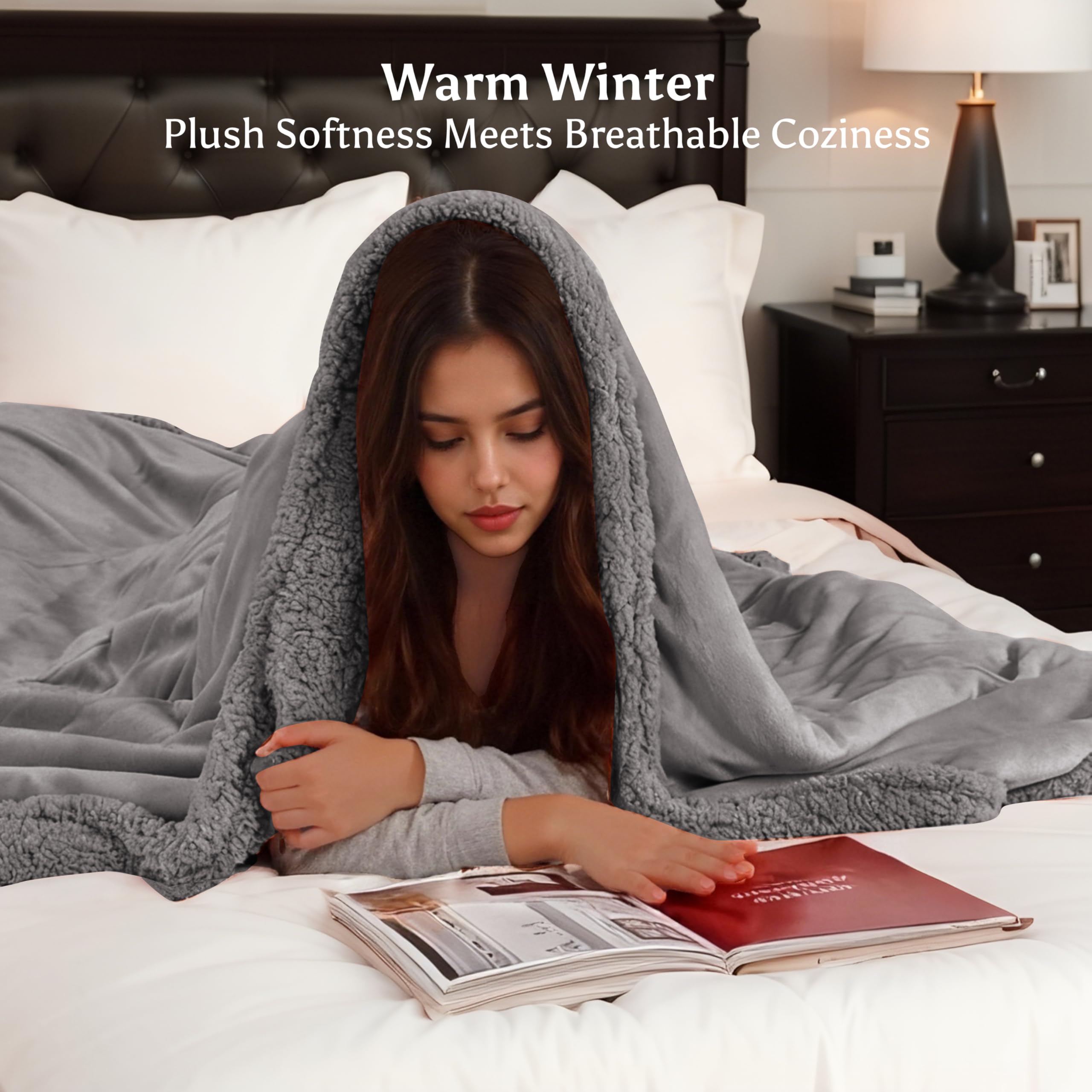 TICOO dual-sided microplush and sherpa lining for luxury feel