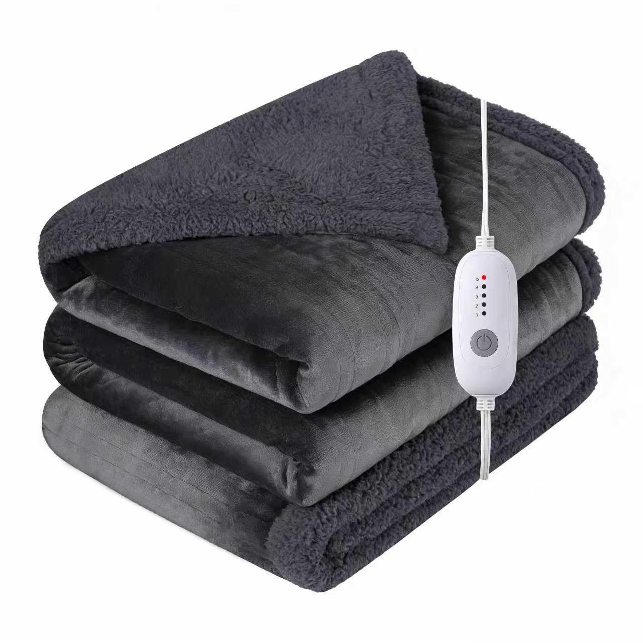 TICOO electric heated blanket spread on bed for even warmth.