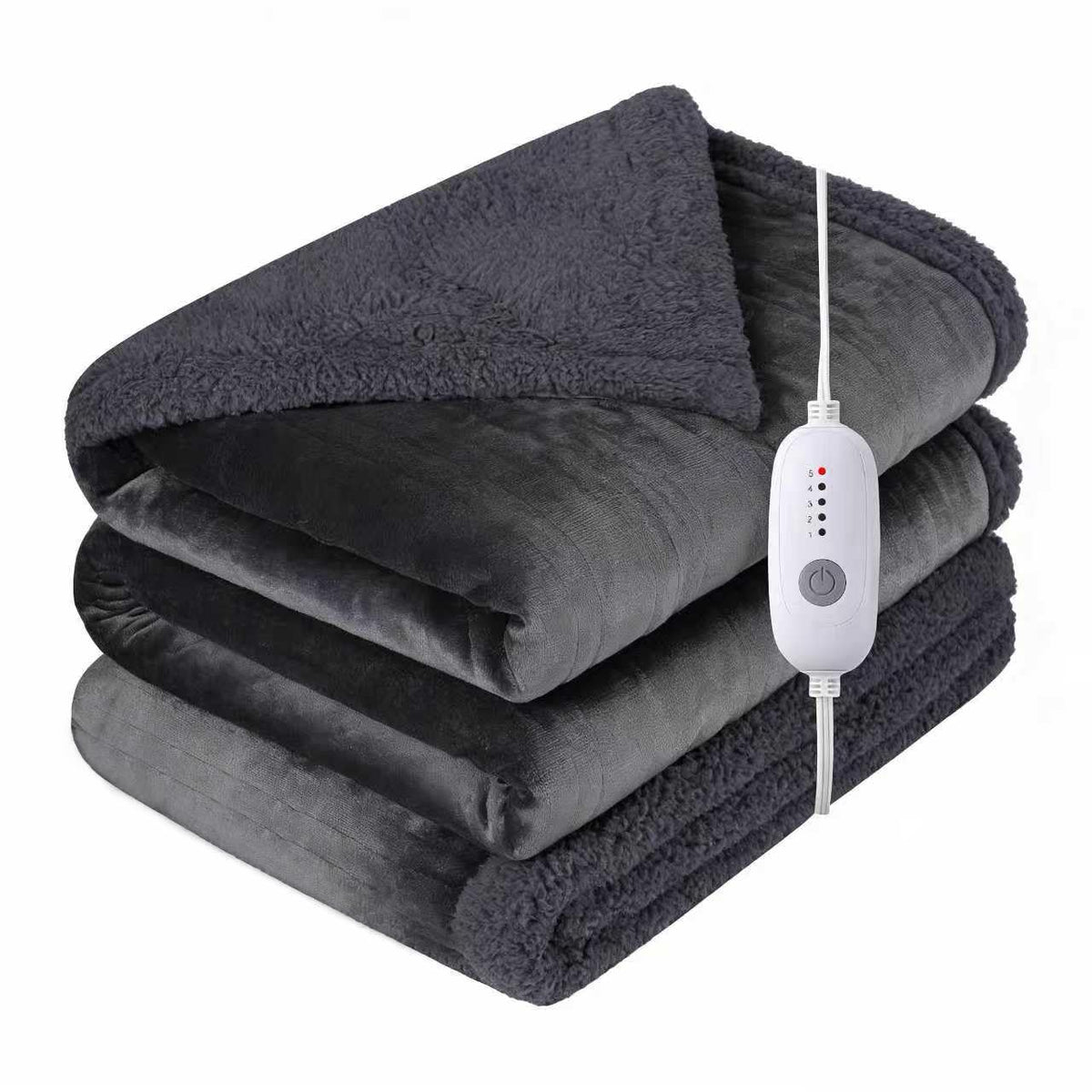 TICOO electric heated blanket spread on bed for even warmth.