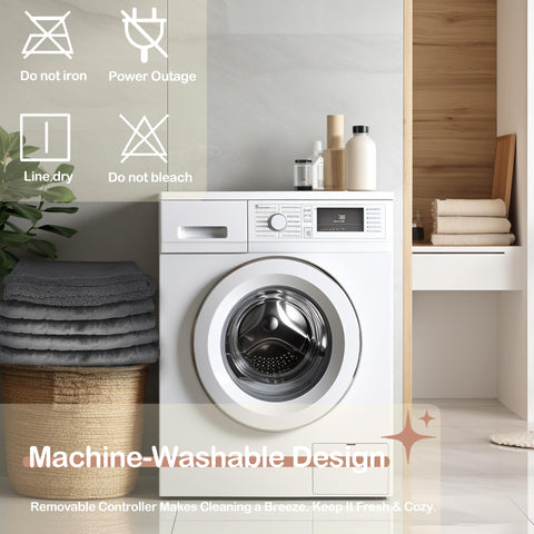 TICOO blanket with detachable controller for easy machine washing