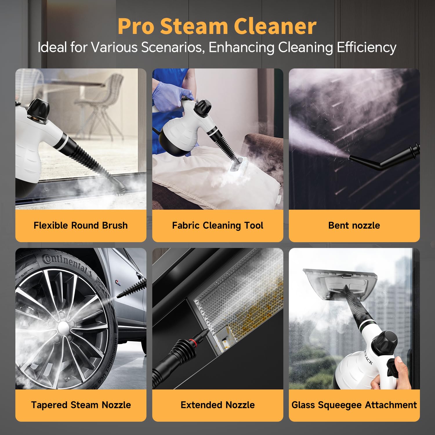 Automatic steam mode reduces hand strain for easier cleaning.
