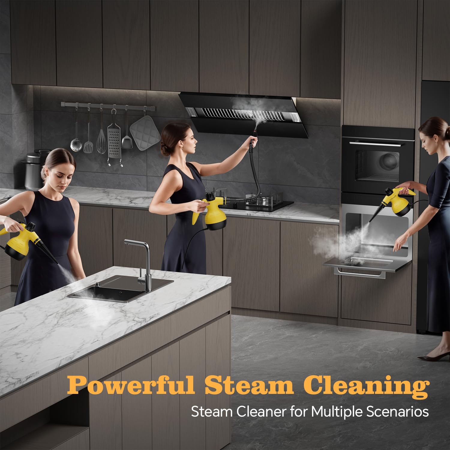 TICYACK multi-surface steam cleaner suits home and car tasks.