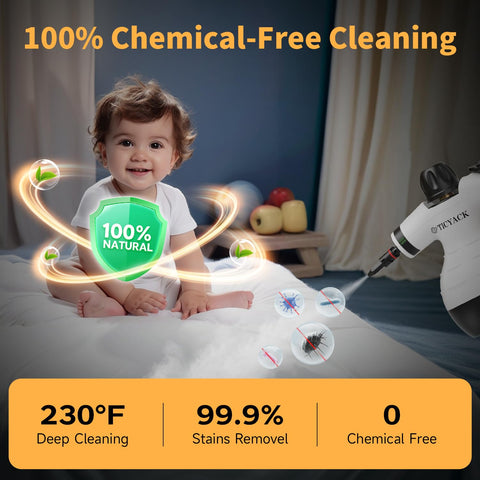 Long 9.8 ft cord lets you clean across rooms.
