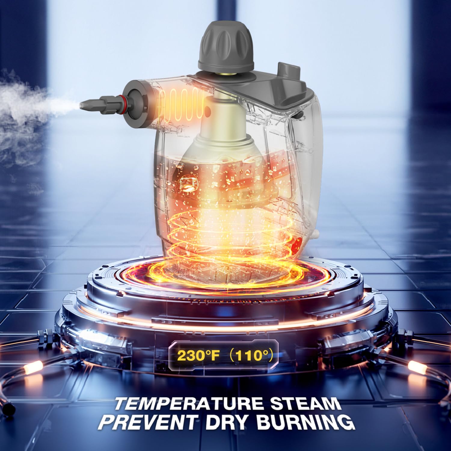 TICYACK cleaner featuring automatic steam mode reduces manual pumping effort for easy cleaning.