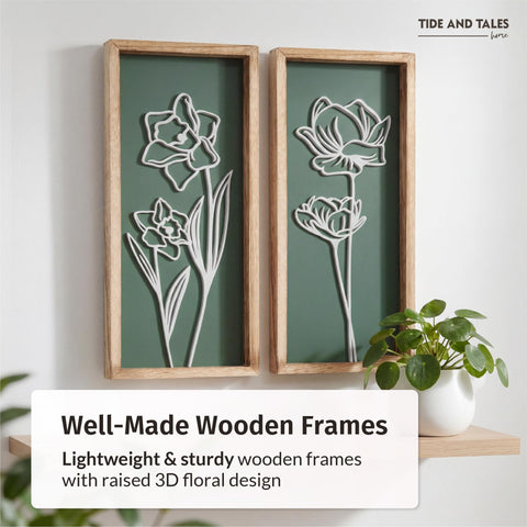 Tide and Tales 3D floral green wall art gift box presentation
