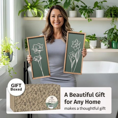 Tide and Tales 3D floral green wall art living room setup with sage