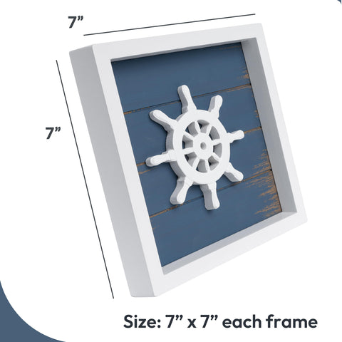 Tide and Tales 3D nautical ship wheel wall decor adds a nautical focal point.