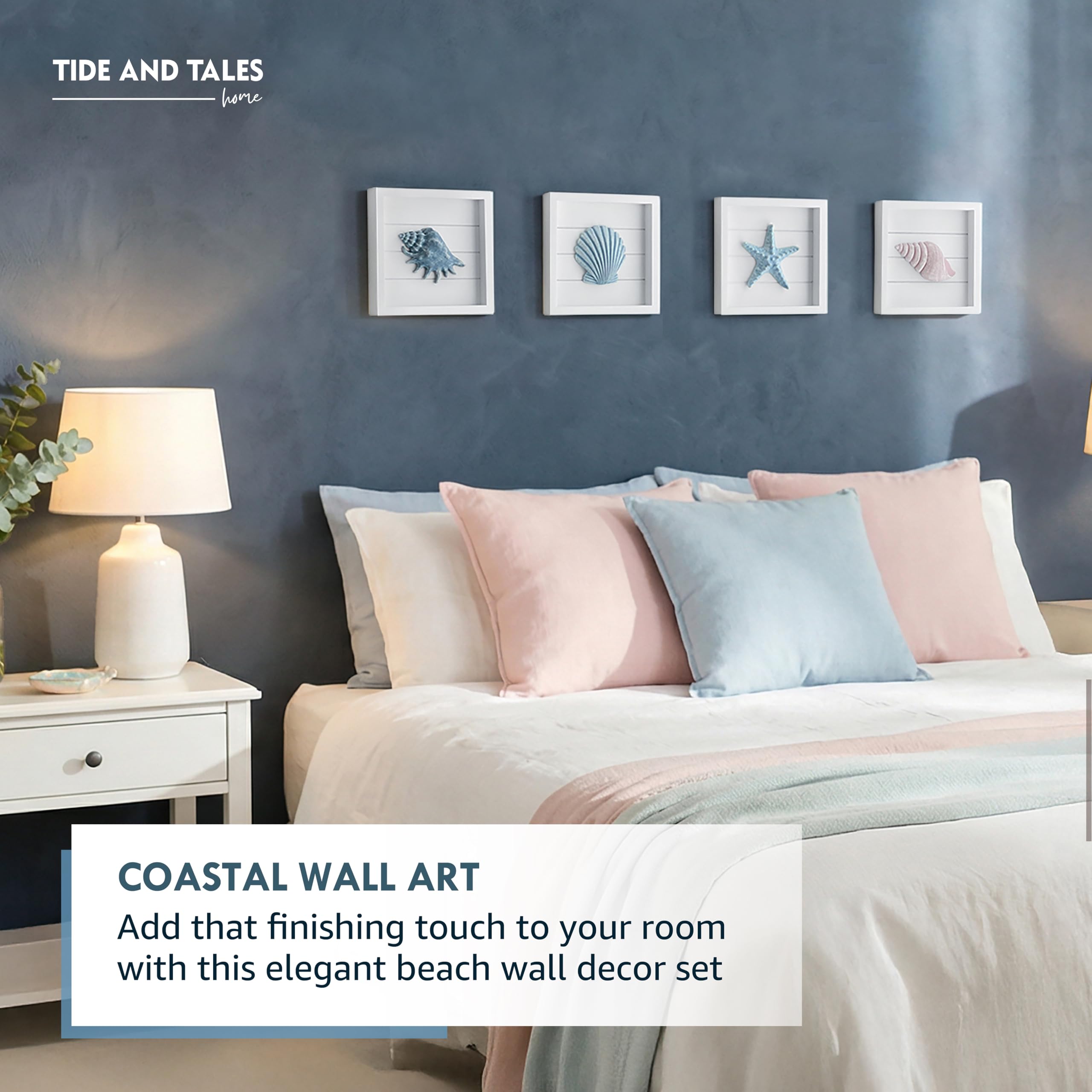 Tide and Tales beach bedroom decor wall art for a calming coastal look
