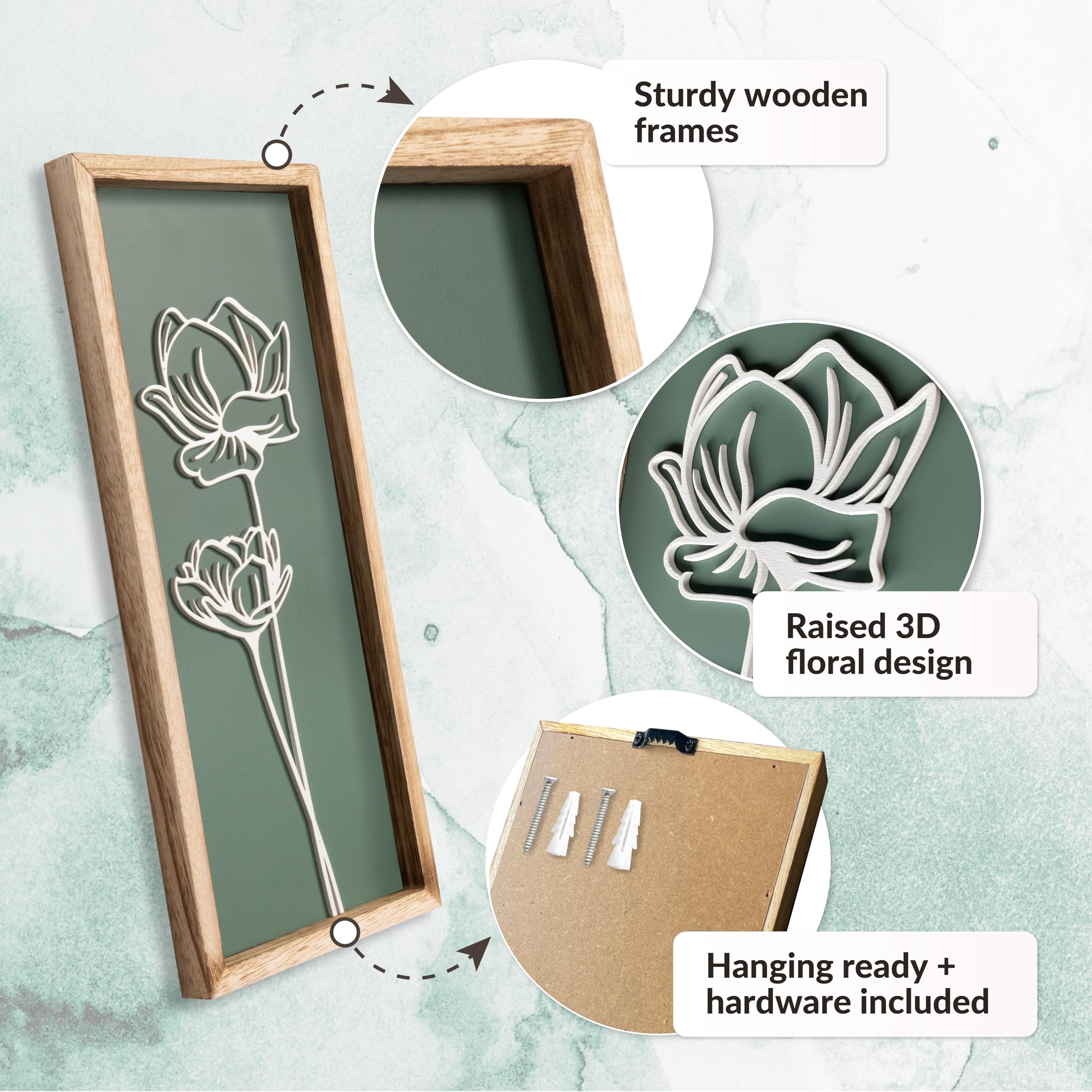 Tide and Tales lightweight framed wall art resists clutter in compact spaces.