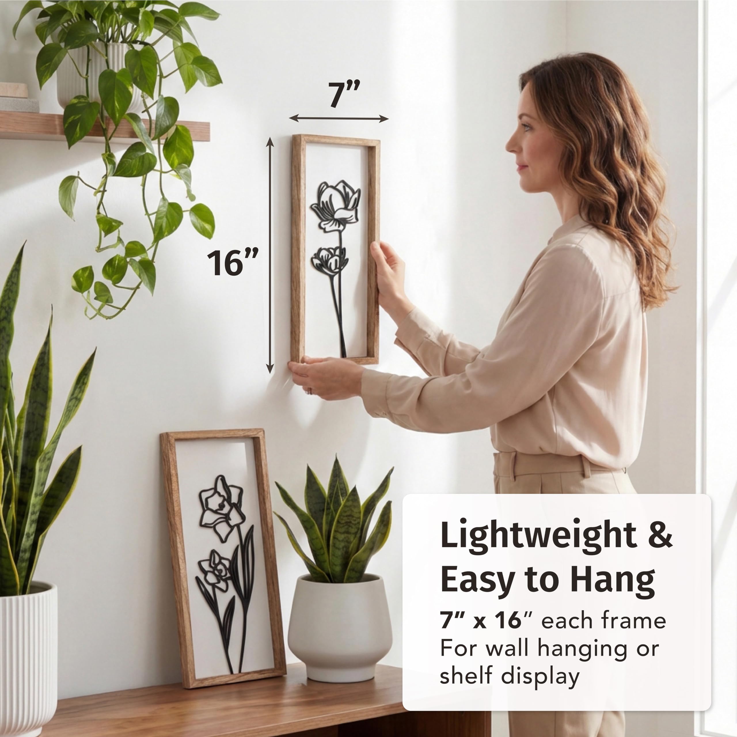 Two-piece set ready-to-hang with included hardware for quick decorating.