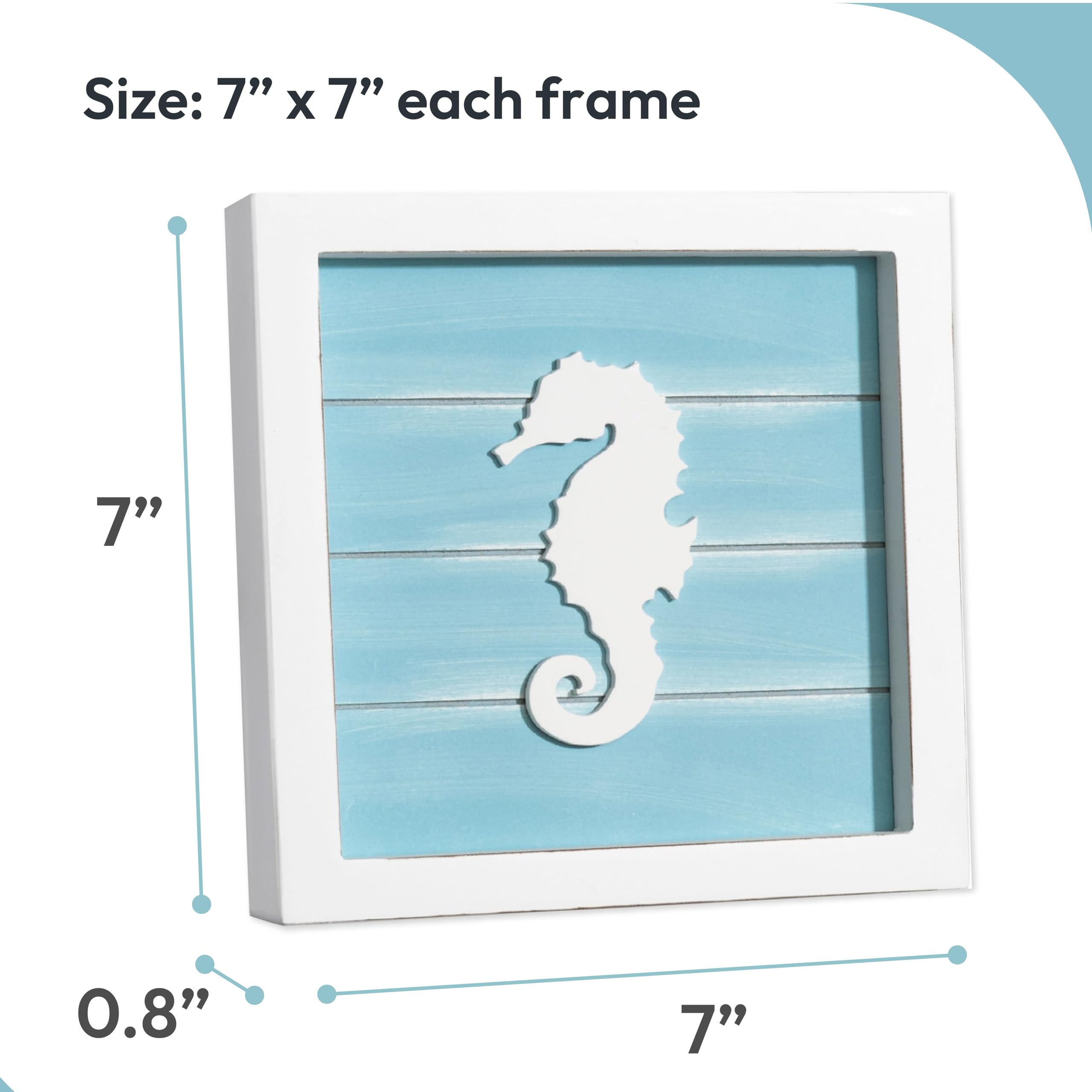 Tide and Tales Seahorse 3D wall art creates a maritime focal point in bedrooms