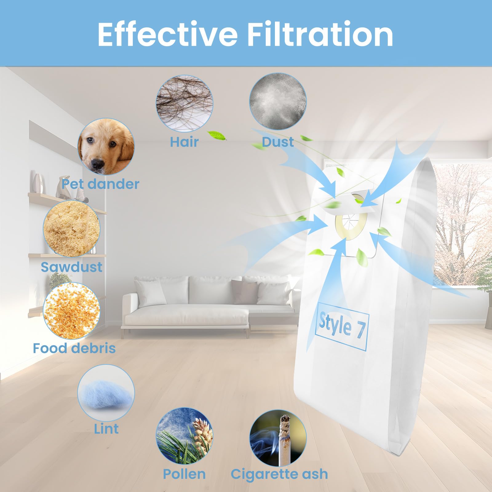 TidiRob Style 7 adhesive-seal-system prevents dust leakage during bag changes.