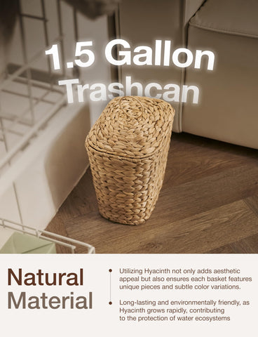 Tidita 1.5-gallon basket fits under sinks and vanities, saving space.