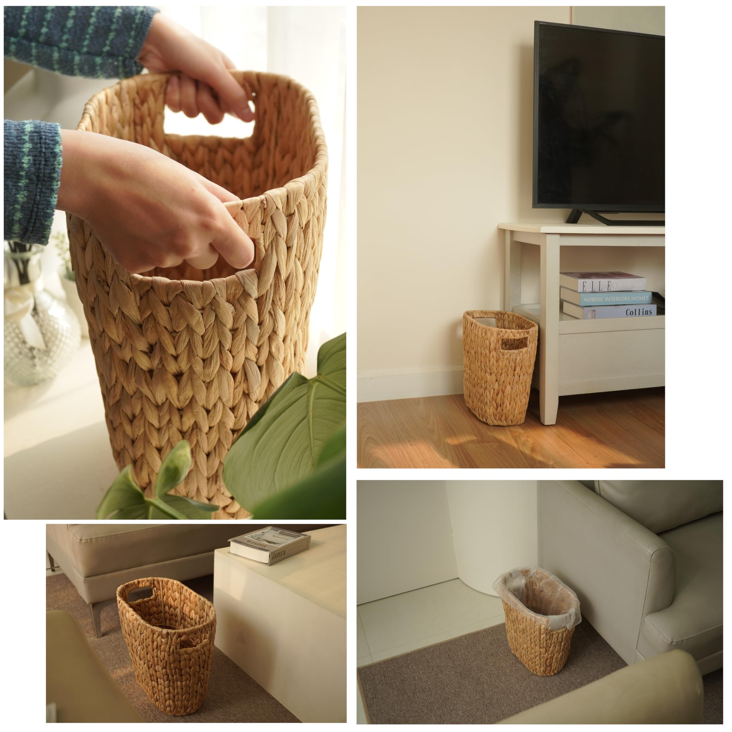 Tidita wicker basket used as a magazine organizer