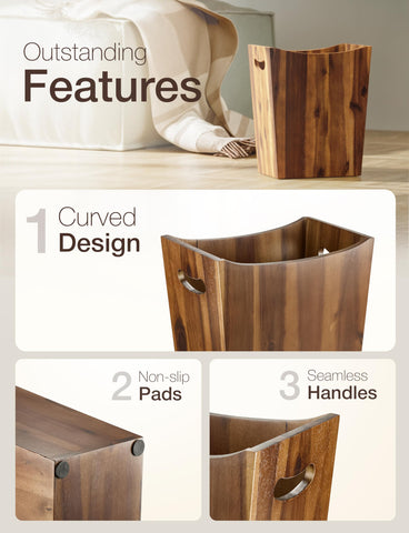 Tidita rectangular wastebasket for bathroom reduces clutter and enhances cleanliness